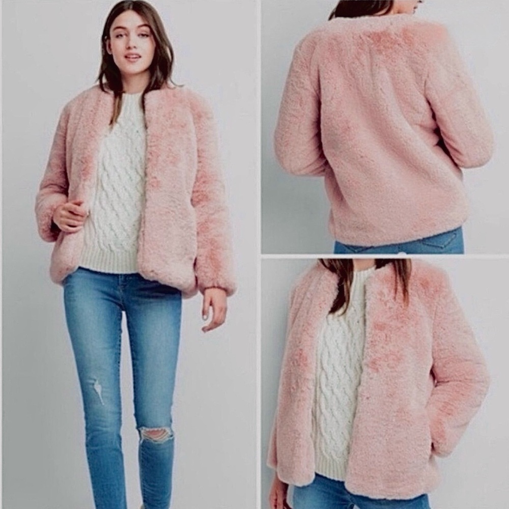 The softest Women's Pink Faux Fur Jacket in the world